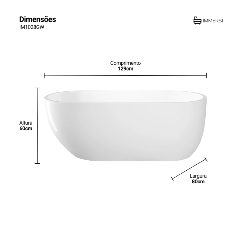 Banheira Maragogi Glossy White