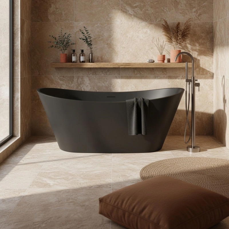 Banheira Porto Belo Pure Black (Fosca Colorida)