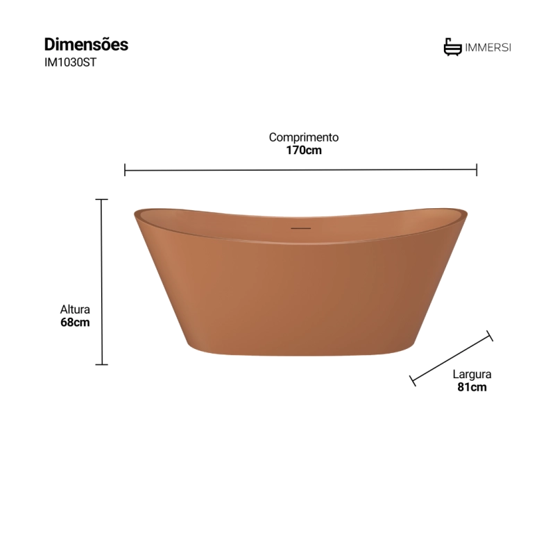 Banheira Porto Belo Soft Terracota (Fosca Colorida)