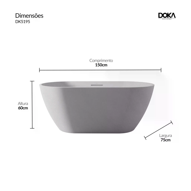 Banheira SoHo 150 - Texture Cement-Grey