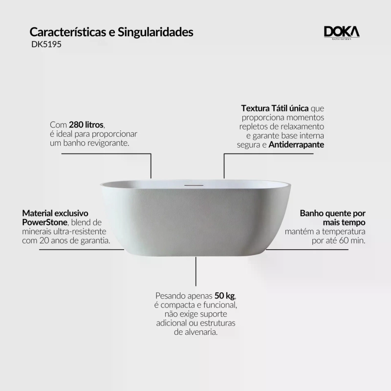 Banheira SoHo 150 - Texture Off-White