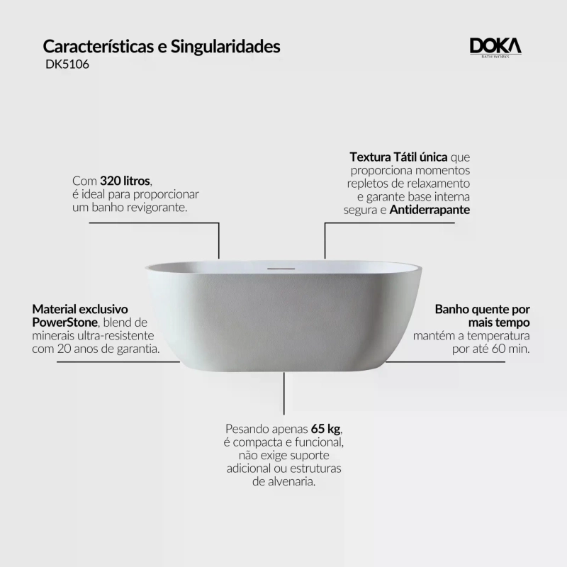 Banheira SoHo 170 - Texture Cement-Grey