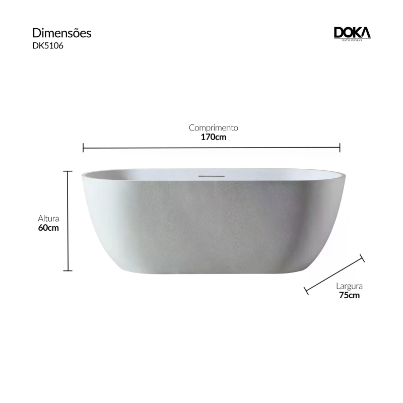 Banheira SoHo 170 - Texture Off-White