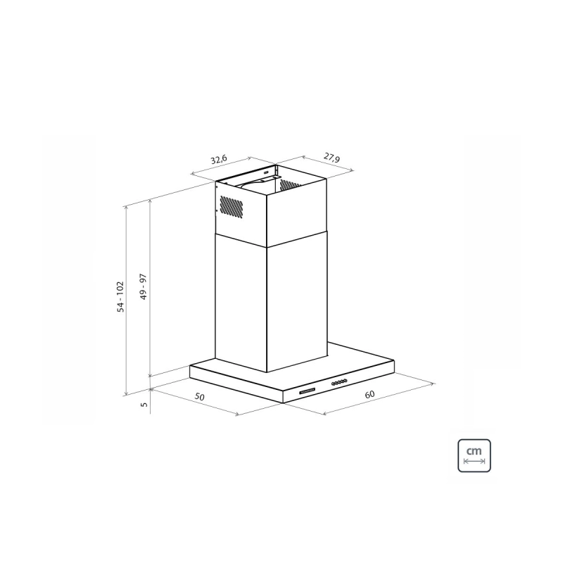 Coifa de Parede Tramontina New Dritta Wall 60 em Aço Inox 60 cm 127 V