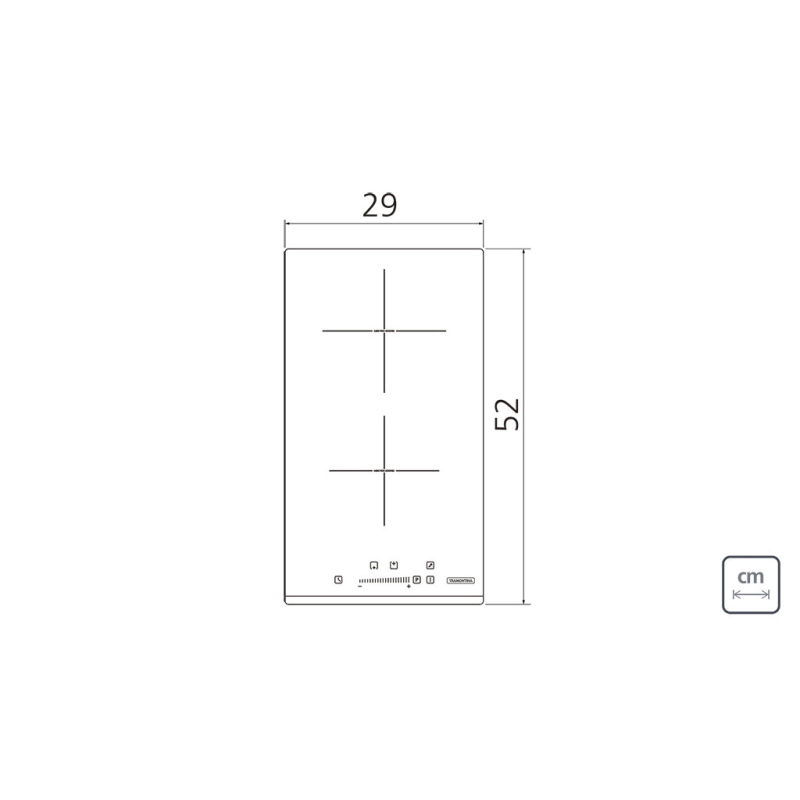 Cooktop por Indução Tramontina Dominó Slider 2EI 30 com 2 Áreas de Aquecimento e Comando Touch