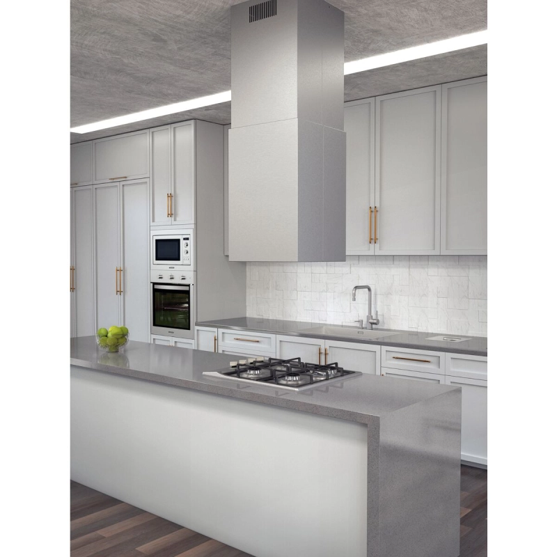 Coifa de Ilha Tramontina Square Isla 40 Silent em Aço Inox com Acabamento Acetinado e Revestimento Acústico 220V