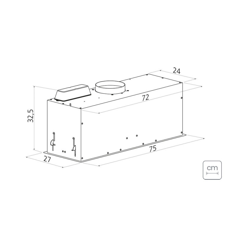Coifa de Embutir Tramontina Incasso Retangular em Aço Inox 75 cm 220 V