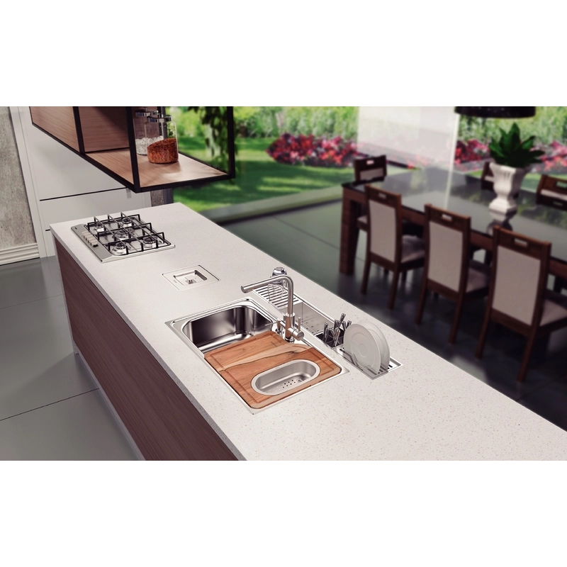 Canal Organizador em Aço Inox Tramontina para Sobrepor com Acabamento Acetinado 60x18 cm