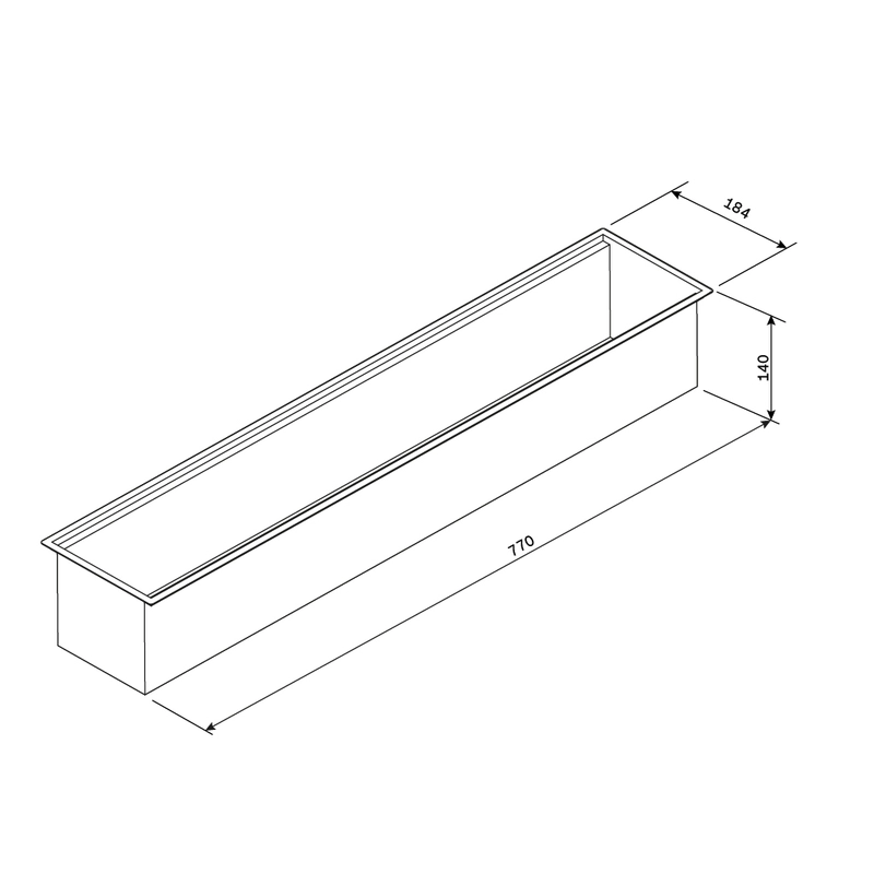 Canal Organizador em Aço Inox Tramontina para Sobrepor com Acabamento Acetinado 75x18 cm