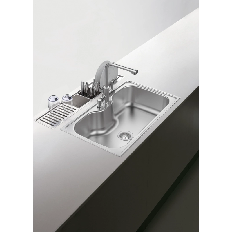 Canal Organizador em Aço Inox Tramontina para Sobrepor com Acabamento Acetinado 90x18 cm