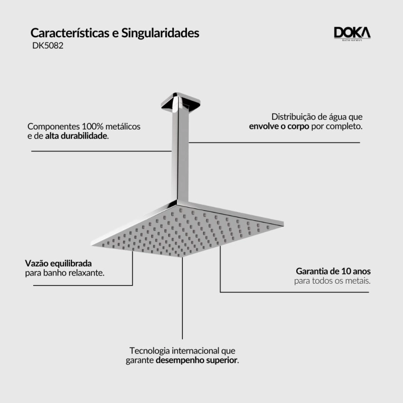 Chuveiro de Teto Rivvo - Chrome