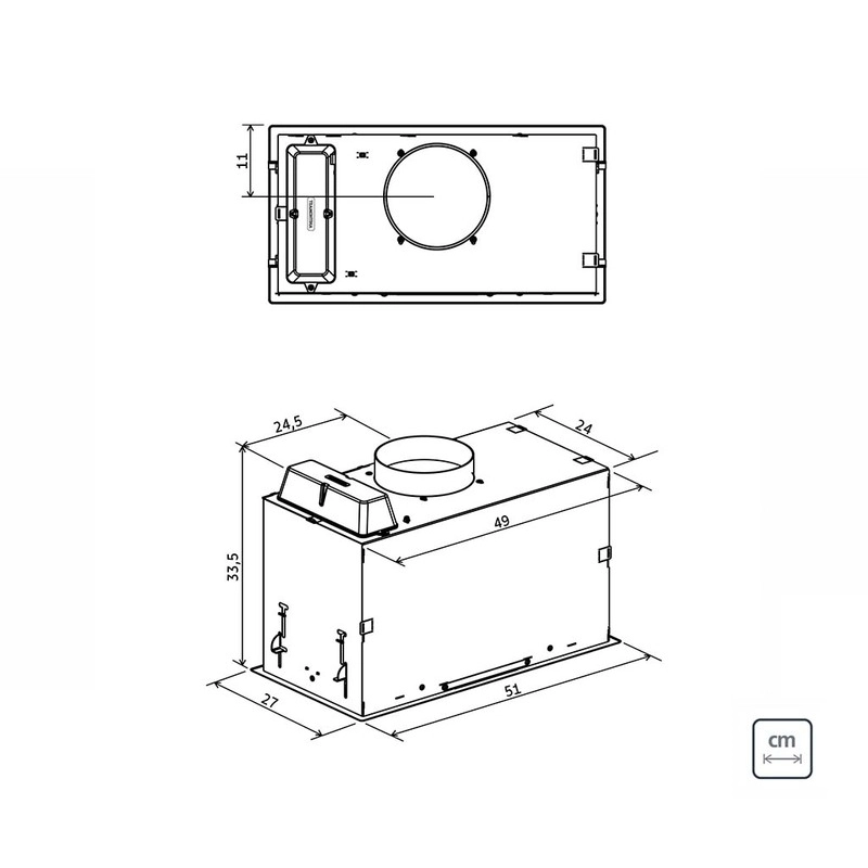 Coifa de Embutir Tramontina Incasso 51 em Aço Inox com Acabamento Acetinado 51 cm 127 V