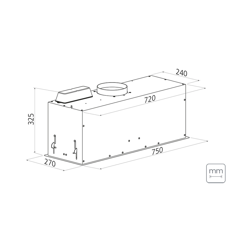 Coifa de Embutir Tramontina Incasso em Aço Inox Black Steel Retangular com revestimento anti digitais 75 cm 220 V