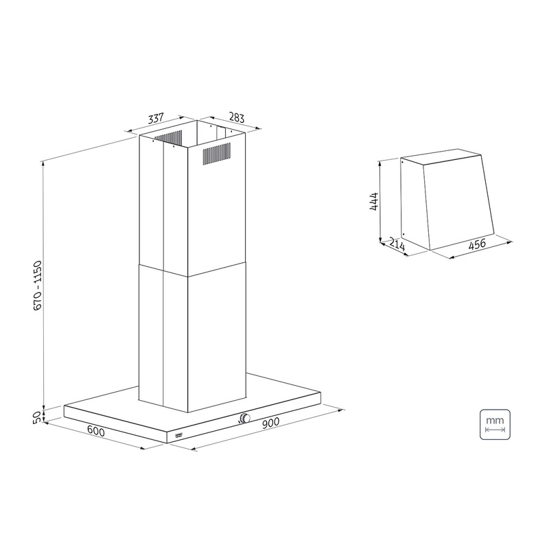 Coifa de Ilha Tramontina Design Collection Dritta Isla Silent Pro 90 220 V em Aço Inox