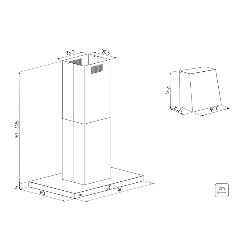 Coifa de Ilha Tramontina Design Collection Dritta Isla Silent Pro 90 220 V em Aço Inox