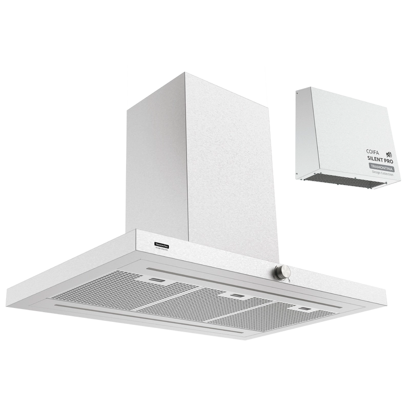 Coifa de Ilha Tramontina Design Collection Dritta Isla Silent Pro 90 220 V em Aço Inox