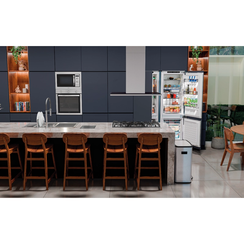 Coifa de Ilha Tramontina Slim Isla 90 Split em Aço Inox com Acabamento Acetinado 90 cm