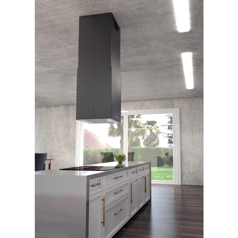 Coifa de Ilha Tramontina Square Isla 40 Silent em Aço Inox Black Steel e tratamento anti digitais 40 cm 220 V