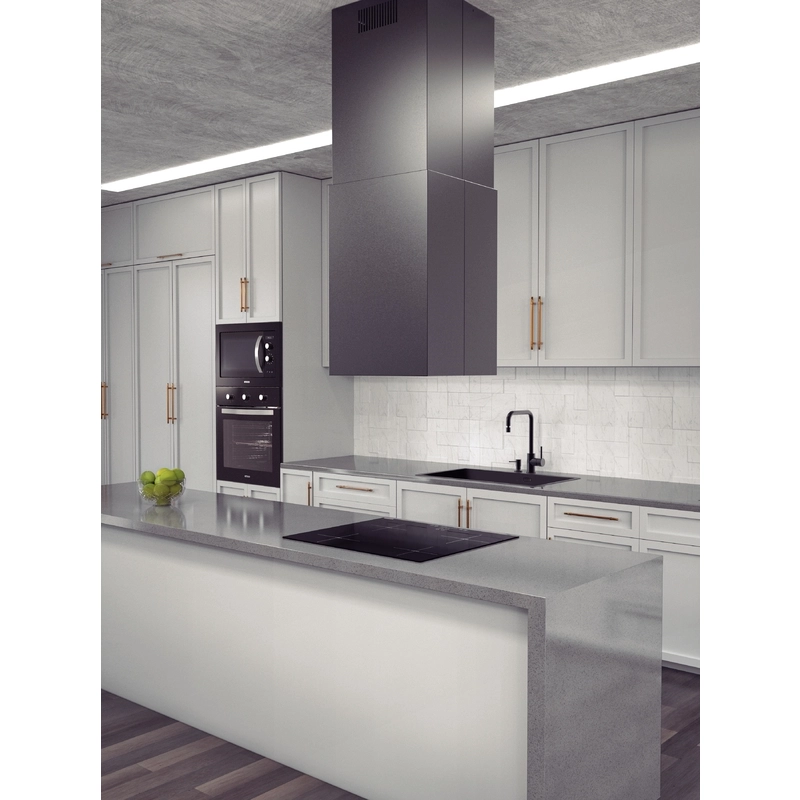 Coifa de Ilha Tramontina Square Isla 40 Silent em Aço Inox Black Steel e tratamento anti digitais 40 cm 220 V
