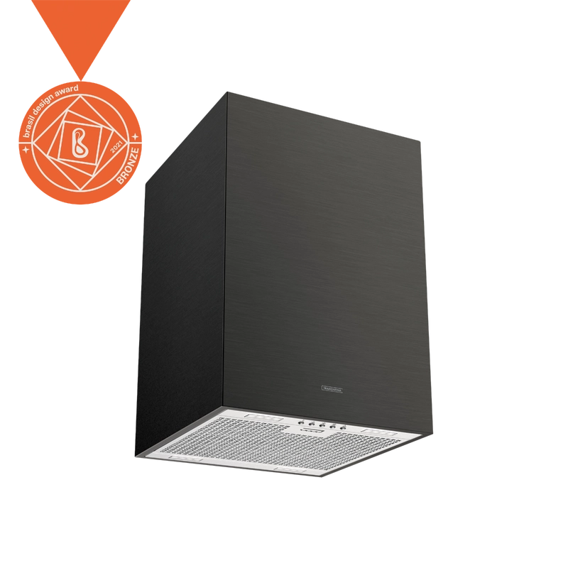 Coifa de Ilha Tramontina Square Isla 40 Silent em Aço Inox Black Steel e tratamento anti digitais 40 cm 220 V