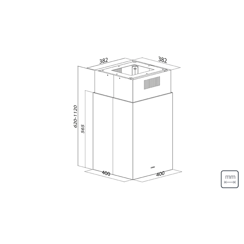 Coifa de Ilha Tramontina Square Isla 40 Silent em Aço Inox Black Steel e tratamento anti digitais 40 cm 220 V