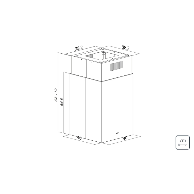 Coifa de Ilha Tramontina Square Isla 40 Silent em Aço Inox com Acabamento Acetinado e Revestimento Acústico 220V