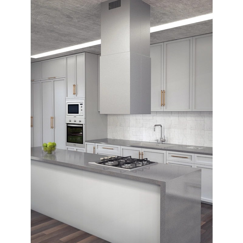 Coifa de Ilha Tramontina Square Isla 40 Silent em Aço Inox com Acabamento Acetinado e Revestimento Acústico 220V