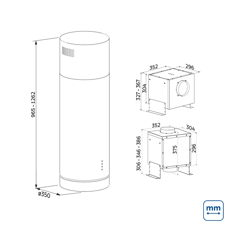 Coifa de Ilha Tramontina Tube Isla 35 Split em Aço Inox 220 V
