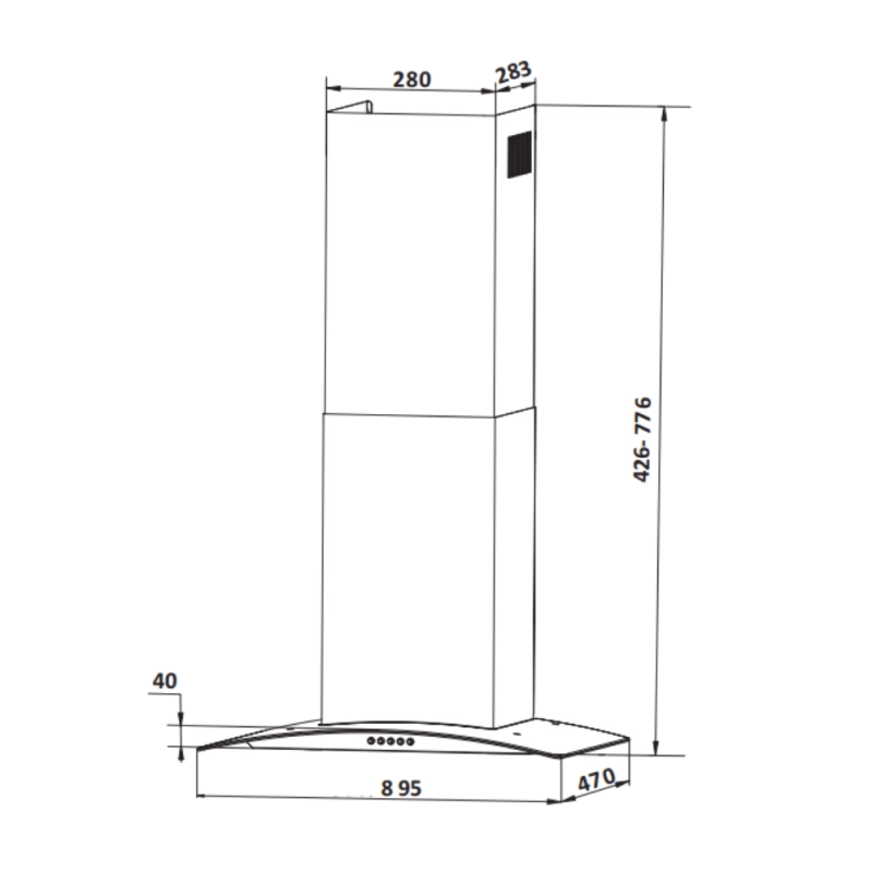 Coifa de Parede Black Classic 90 cm - 220V