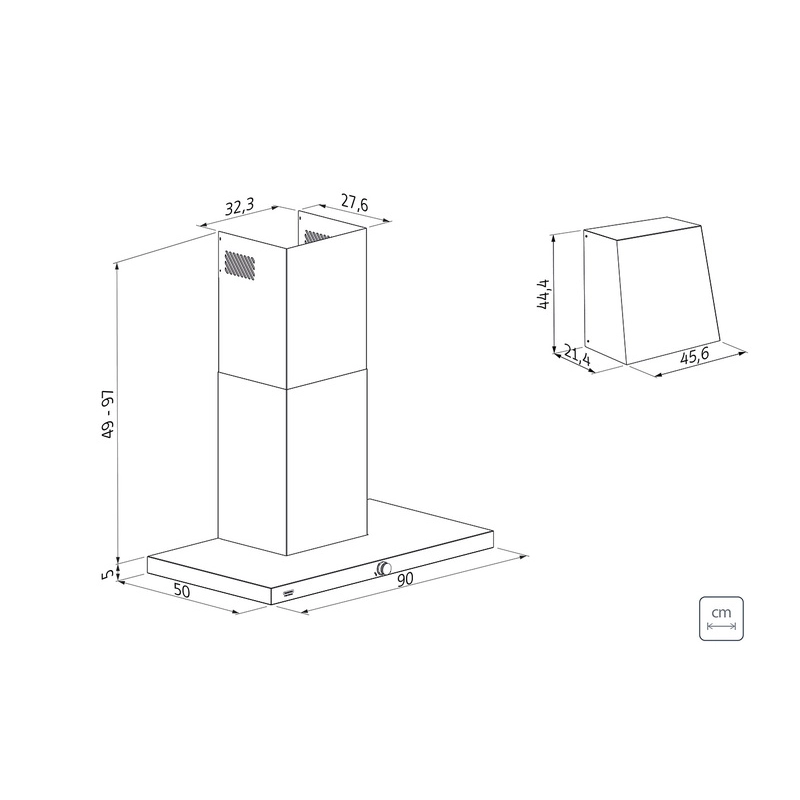 Coifa de Parede Tramontina Design Collection Dritta Wall Silent Pro 90 220 V em Aço Inox