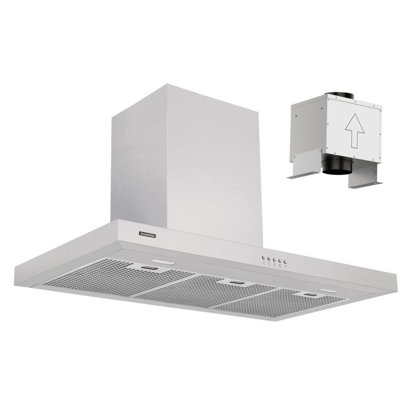 Coifa de parede Tramontina Dritta Wall 90 Split em Aço Inox 90 cm 220 V