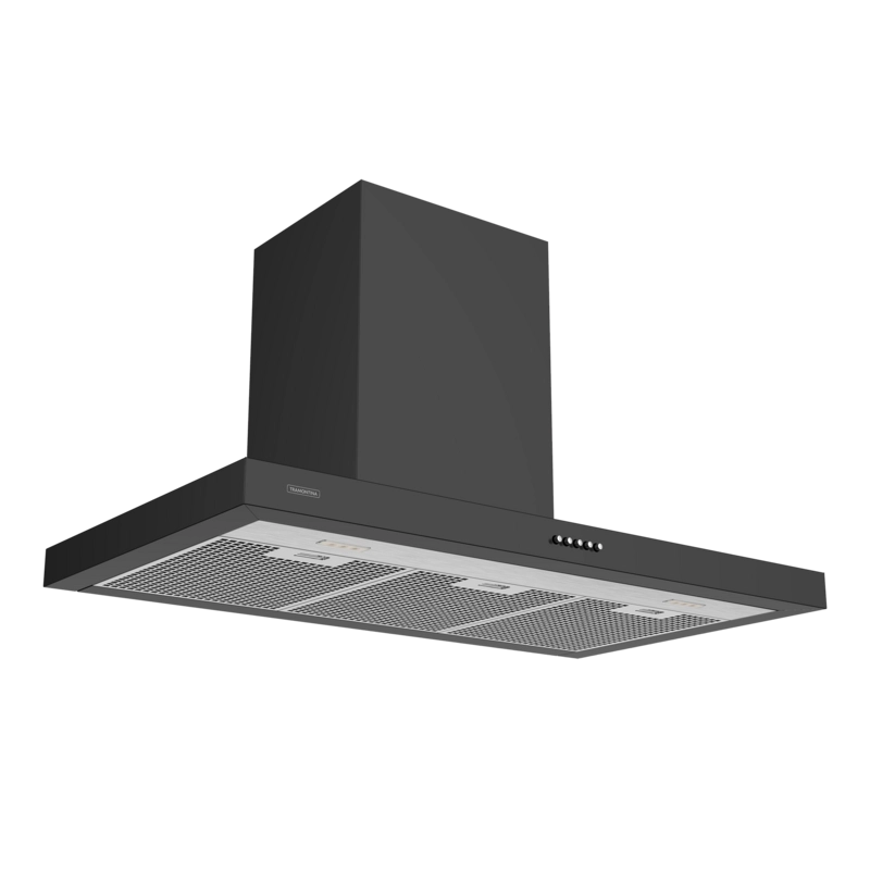 Coifa de Parede Tramontina Dritta Wall Black 90 em Aço Inox com Pintura Automotiva Preta 220 V 90 cm