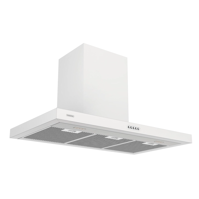 Coifa de Parede Tramontina Dritta Wall White 90 em Aço Inox com Pintura Automotiva Branca 220 V 90 cm