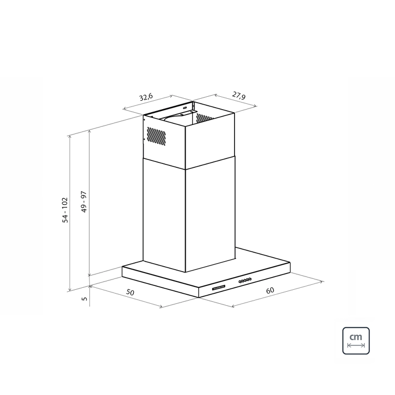 Coifa de Parede Tramontina New Dritta Wall 60 em Aço Inox 60 cm 127 V