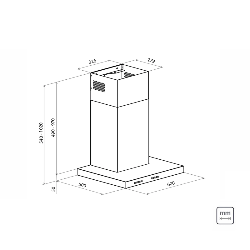 Coifa de Parede Tramontina New Dritta Wall 60 em Aço Inox 60 cm 127 V