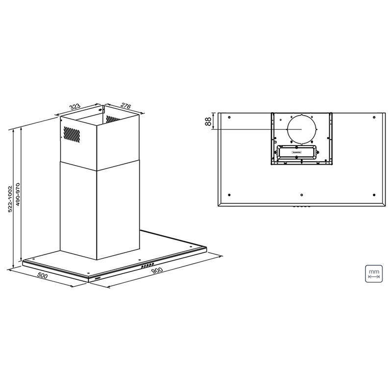 Coifa de Parede Tramontina Slim Wall 90 em Aço Inox com Acabamento Acetinado 90 cm 220 V