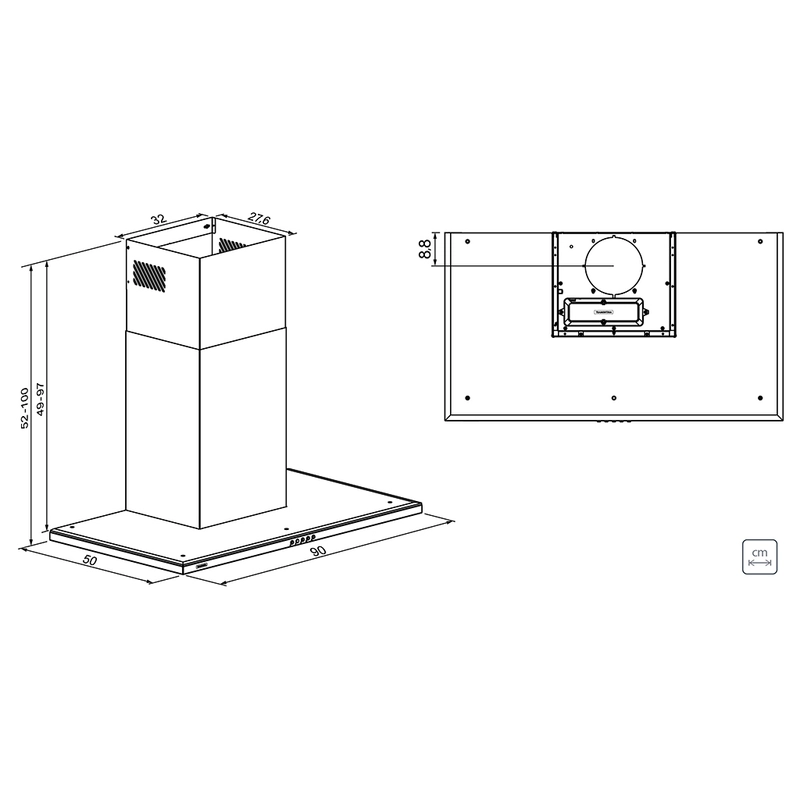 Coifa de Parede Tramontina Slim Wall 90 em Aço Inox com Acabamento Acetinado 90 cm 220 V