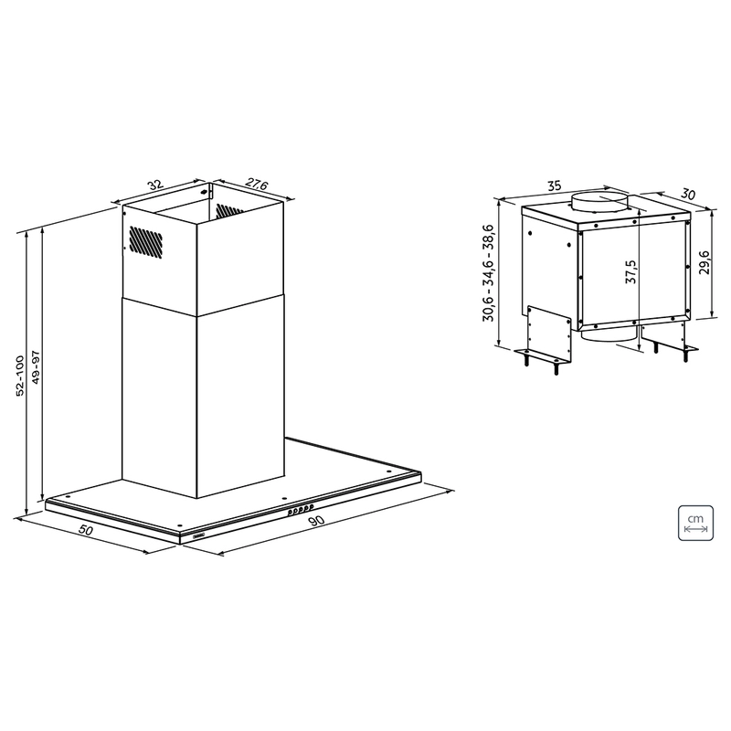 Coifa de Parede Tramontina Slim Wall 90 Split em Aço Inox com Acabamento Acetinado 220 V