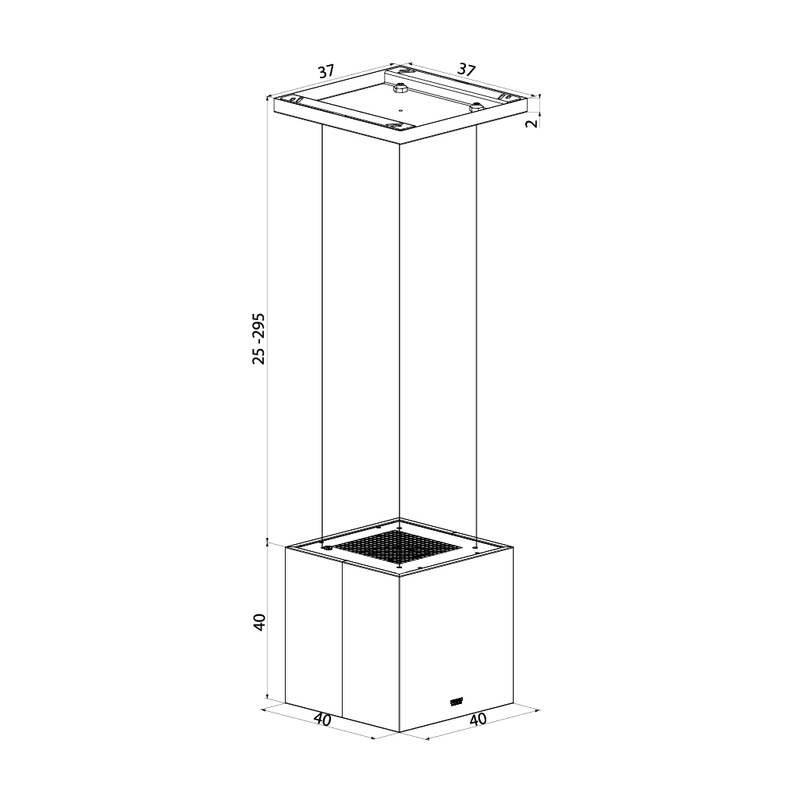 Coifa Tramontina Cube Isla 40 Silent T smart 220 V em Aço Inox com Acabamento Black Steel