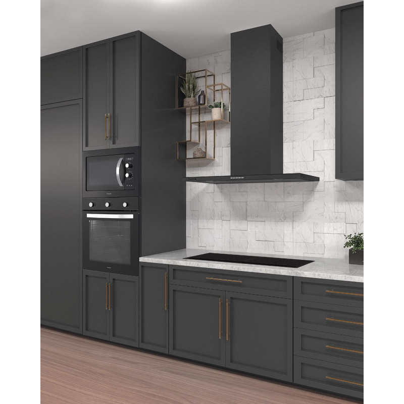 Coifa Tramontina Slim Wall 90 em Aço Inox com Acabamento Black Steel 220 V