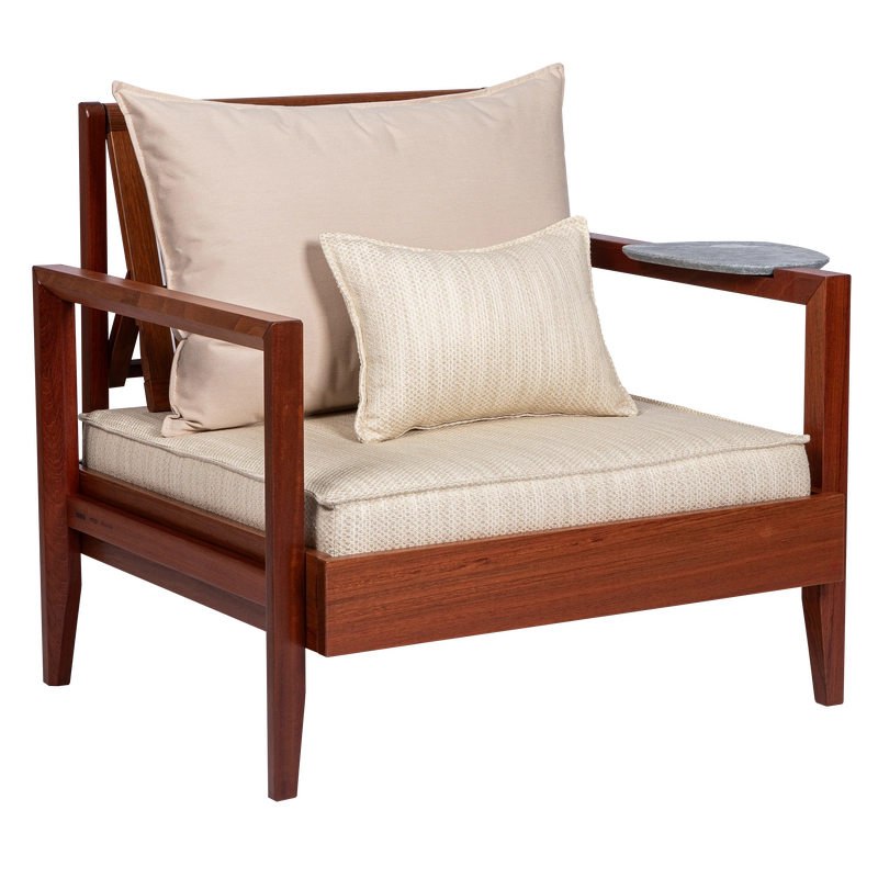Conjunto Estofado para Poltrona Tramontina Mood em Tecido Quaker Decor Acrílico Alabaster