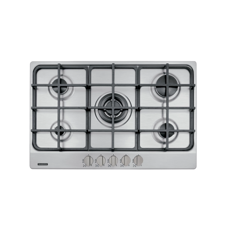 Cooktop a Gás Tramontina New Penta em Aço Inox e Trempes em Ferro Fundido com Acendimento Superautomático 5 Queimadores