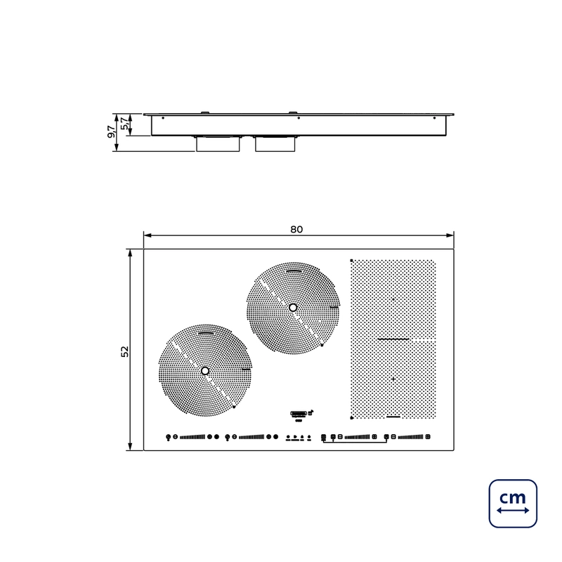 Cooktop de Embutir por Indução Tramontina Guru ThermoGuide Black Series