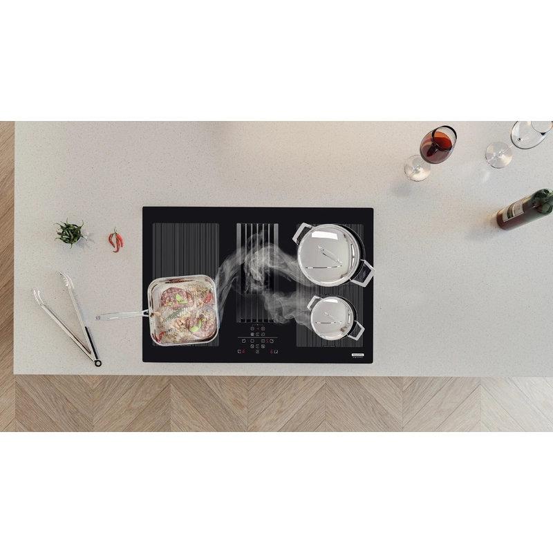 Cooktop Indução Tramontina Design Collection Duo 4EI 80 com Coifa Integrada em Modo Depuração 220 V