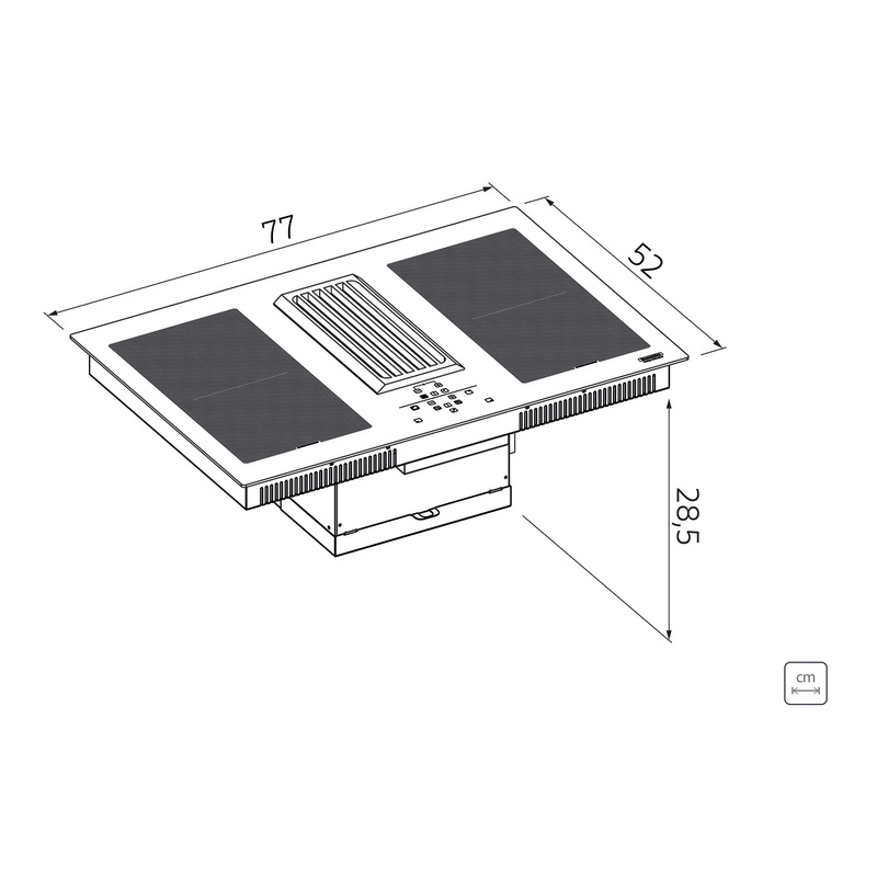 Cooktop Indução Tramontina Design Collection Duo 4EI 80 com Coifa Integrada em Modo Exaustão 220 V