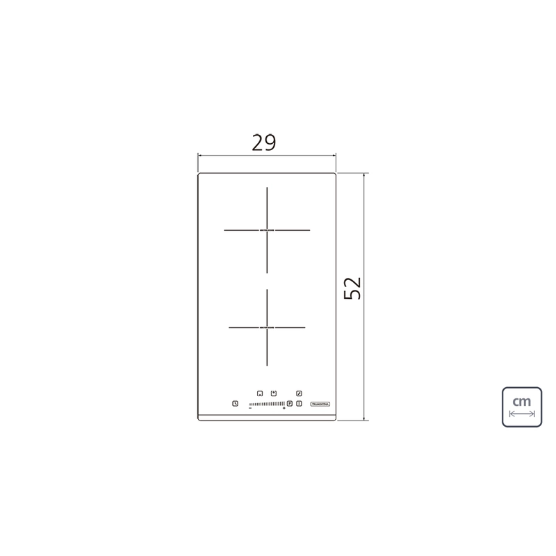Cooktop por Indução Tramontina Dominó Slider 2EI 30 com 2 Áreas de Aquecimento e Comando Touch