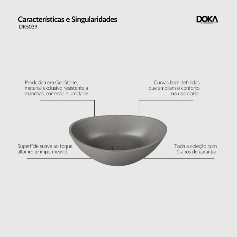 Cuba de Apoio Duplo Arco GeoStone - Dark Blue Terrazzo