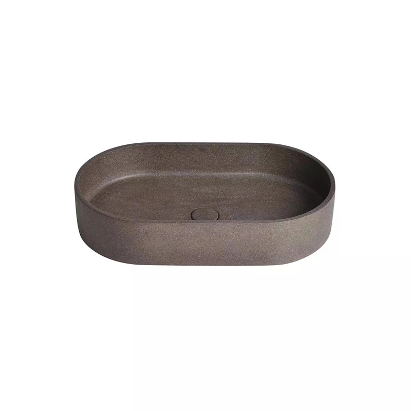 Cuba de Apoio Oval GeoStone - Black Terrazzo