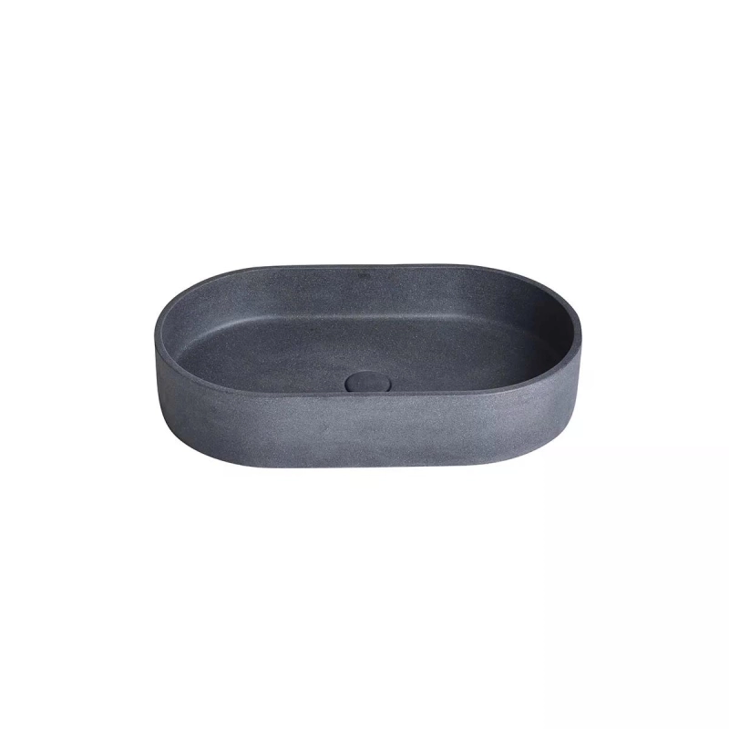 Cuba de Apoio Oval GeoStone - Dark Blue Terrazzo
