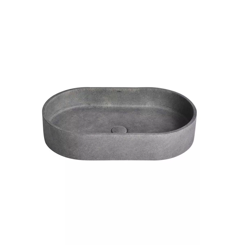 Cuba de Apoio Oval GeoStone - Dark Concrete